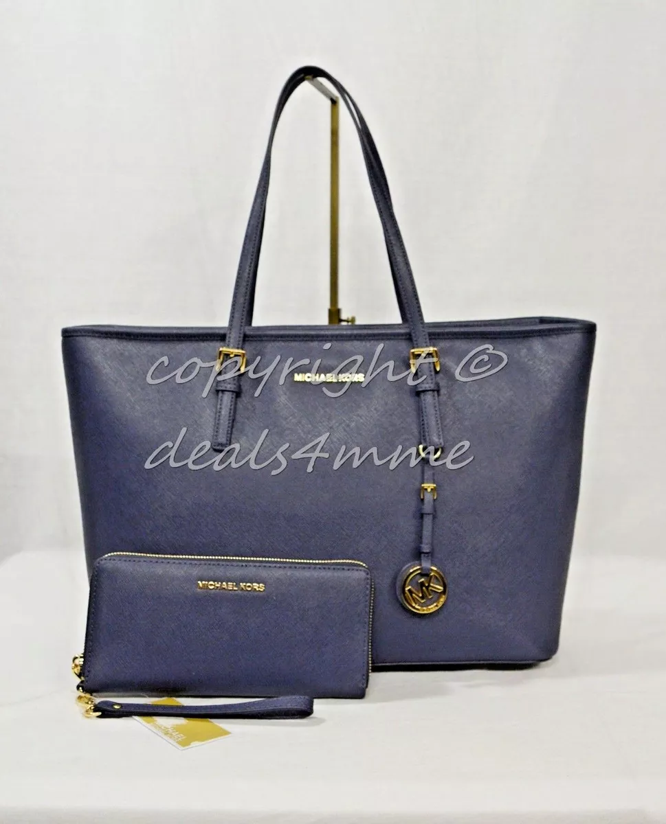 Michael Kors Pale Blue Saffiano Leather Multifunction Travel Tote