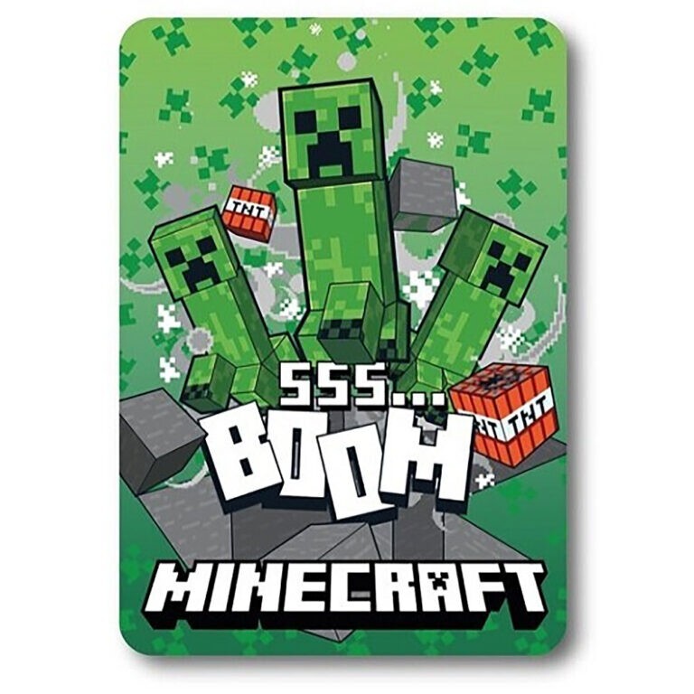 Minecraft Boom Fleece Blanket, Birthday Gift Official Merchandise