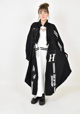 CRAZY H4  black  asymmetric  mesh   coat size  M/L