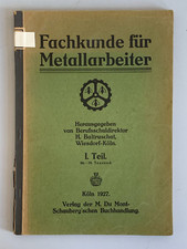 Stara książka, specjalistyczna wiedza dla metalowców, Kolonia 1927