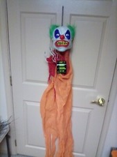 NEW 5FT Motion Activated Halloween Hanging Spooky Clown -Lights Up/Scary Sounds