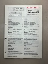 Becker 2130 2140 Original Service Manual Free Shipping