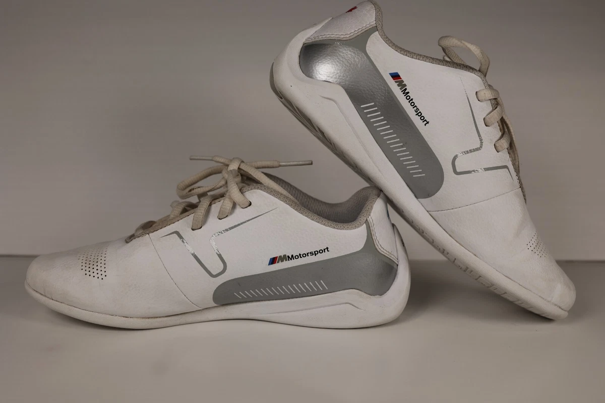 Puma Drift Cat 8 BMW Motorsport White With Silver Accents Youth Size 4C Good