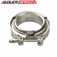 3'' Inch Stainless Steel Male/Female V-Band Vband Clamp & CNC Billet Flange Kit