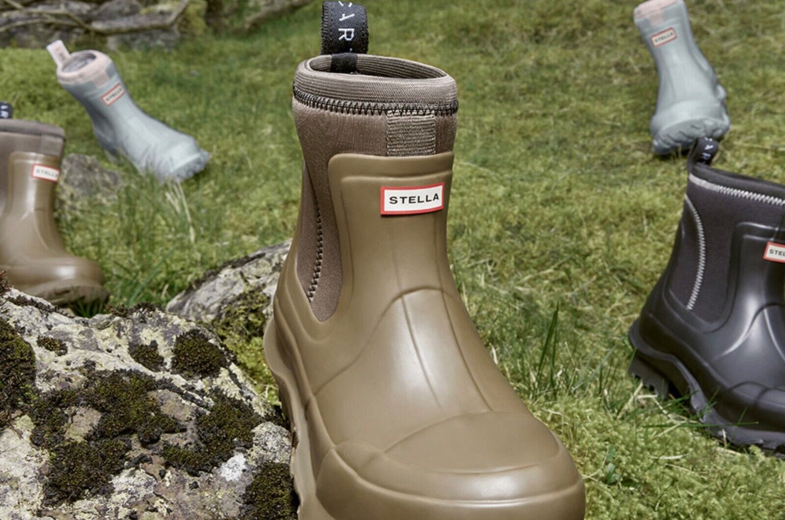 Stella McCartney x Hunter Limited Collection Grey Short Rain Boots US6 UK4  EU37