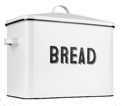  Bread Box - Countertop Space-Saving, Extra Large, High Capacity Metal White