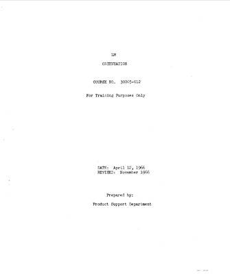 73 Page 1966 NASA APOLLO LUNAR MODULE LM LEM Orientation Manual on CD