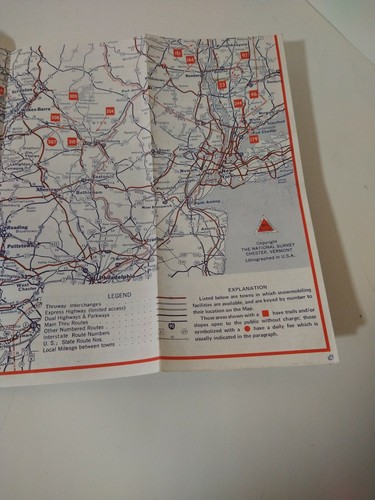Vtg 1970 The National Survey Snowmobile Map Chester Vermont Go Ski-Doo - Picture 4 of 12