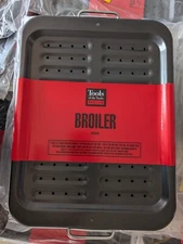2-piece Broiler Pan & Roasting Rack Black 13x17 Inch Grill Roast Broil Bake