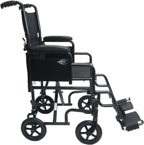 Karman Lightweight Transport Wheelchair with Removable Armrest - Picture 2 of 4