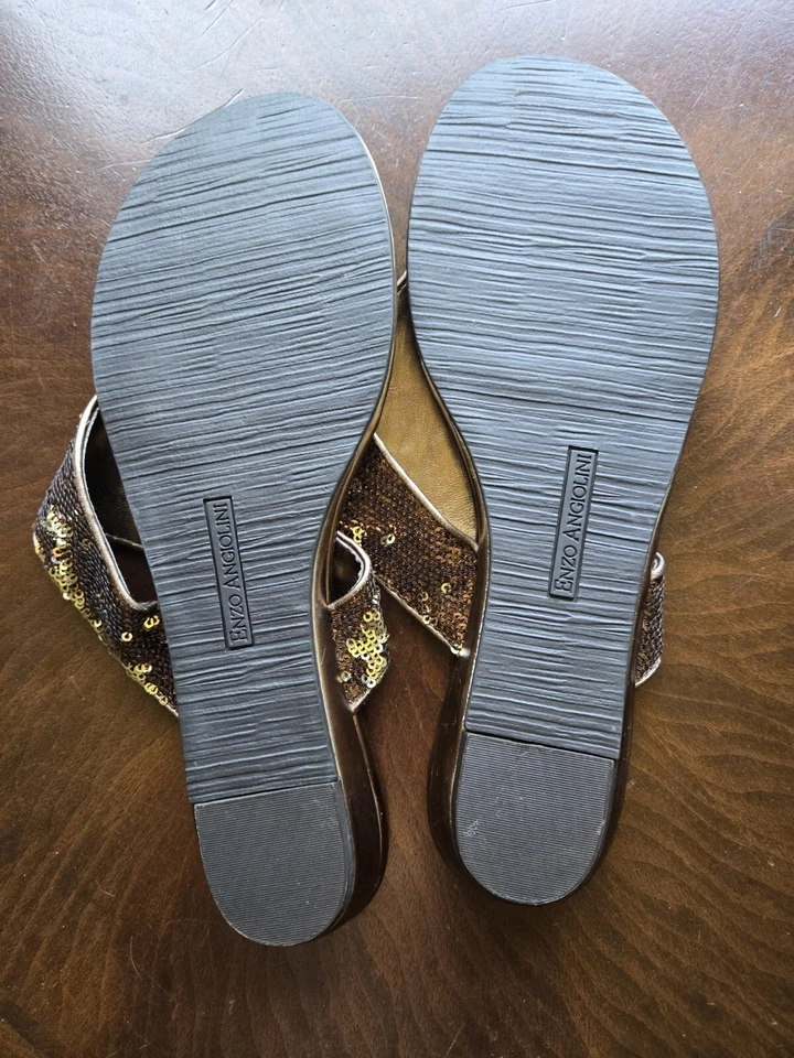 Vintage Enzo Angiolini Copper Gold Sandals - Image 3 of 4