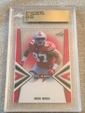 NICK BOSA 2019 LEAF FLASH PROOF CLEAR RED CARD #1/1 S.F. 49ERS OHIO SATE ROOKIE