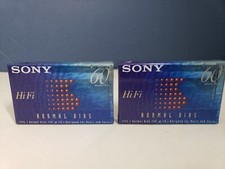 NEW 2 PACK - Sony Hi Fi Type I Normal Bias Blank Cassette Tape 60 Minutes