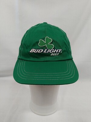 GREEN BUD LIGHT BEER HAT  STRAPBACK ADJUSTABLE 