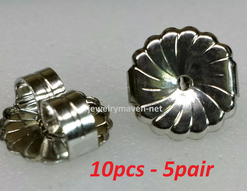 10 Jumbo 9.4mm LARGE STERLING SILVER Monster Earring Friction Push backs Nuts - 第 1/6 張圖片