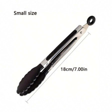 Image of Premium Heat-Resistant Silicone Kitchen Tongs Stainless Steel Handle for BBQ
