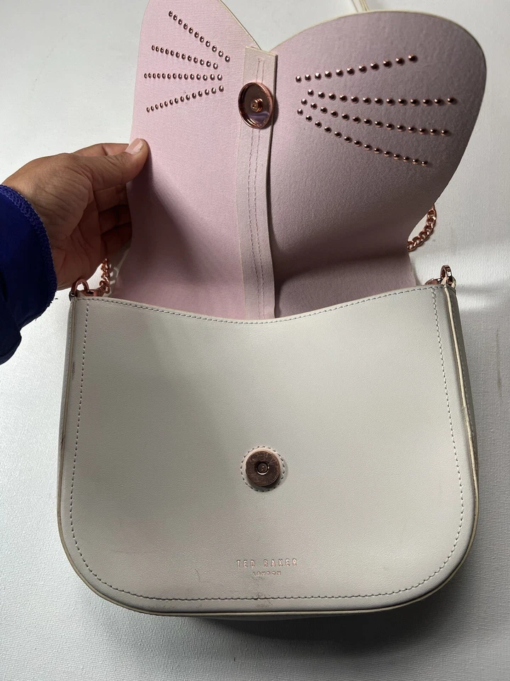 Ted Baker белый Cat цепочка через плечо сумочка сумка стразы запонки розовое золото тон - Изображение 3 из 4