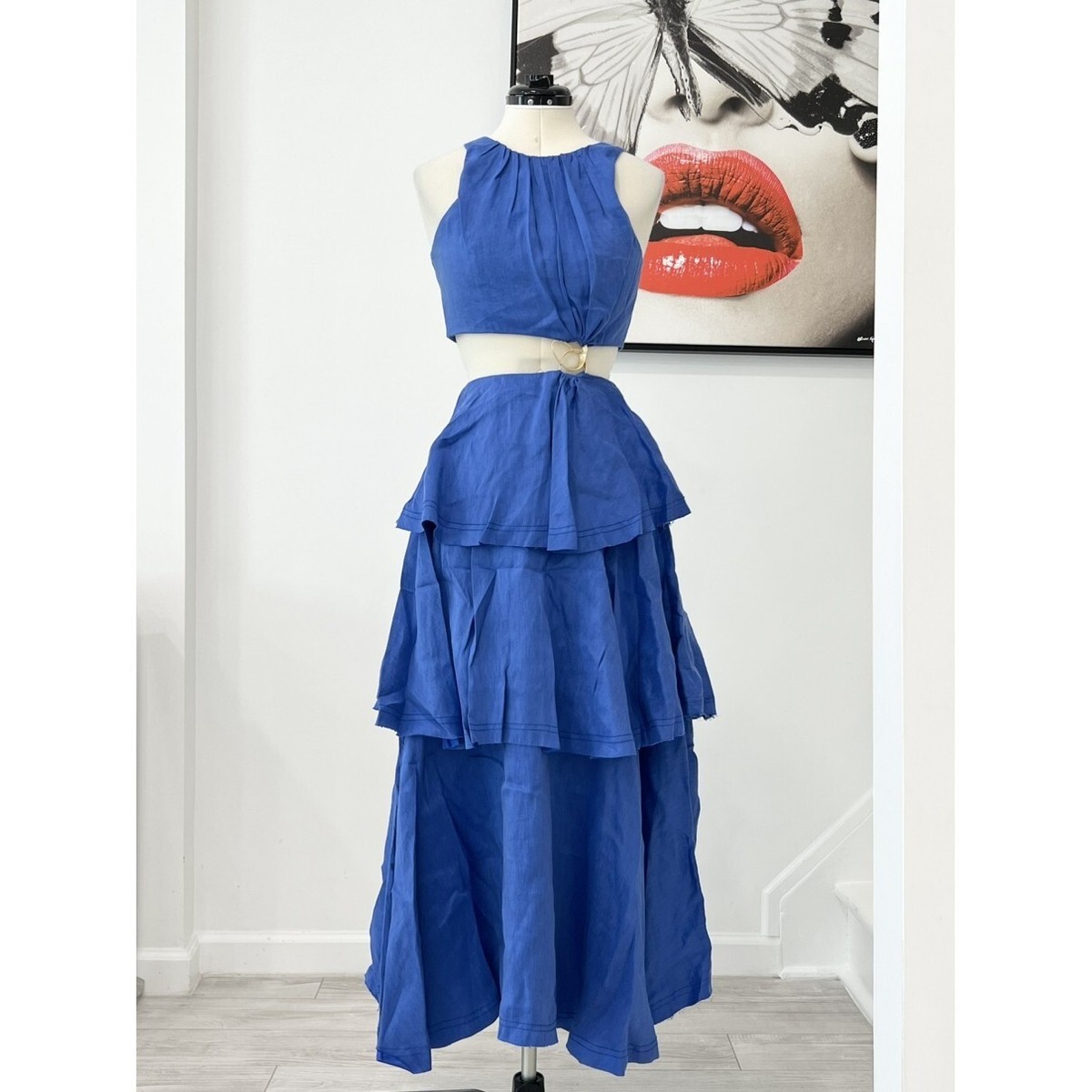 knee length dresses for ladies Wave Cut Out Midi Dress – Styled By Charli main image 1