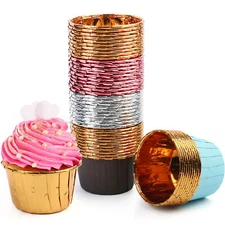 50pcs Baking Cups Foil Cupcake Liners Standard Size Baby Shower Happy Birthday
