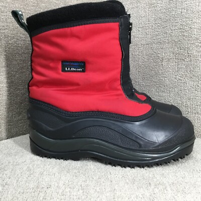 LL BEAN Baffin Technology Insulated Snow Boots Mens 5 Red Black Wool Blend Liner