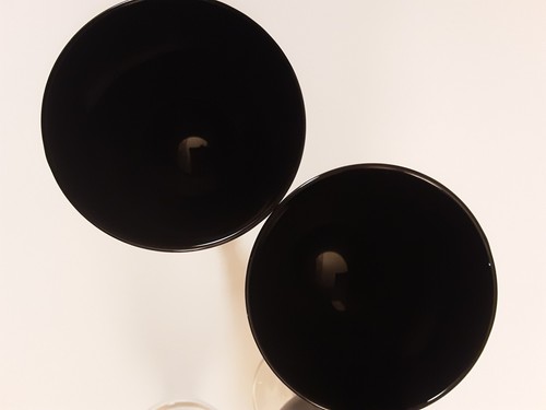 Copas de vino negro vintage copas bola de golf tallos transparentes - Imagen 6 de 11