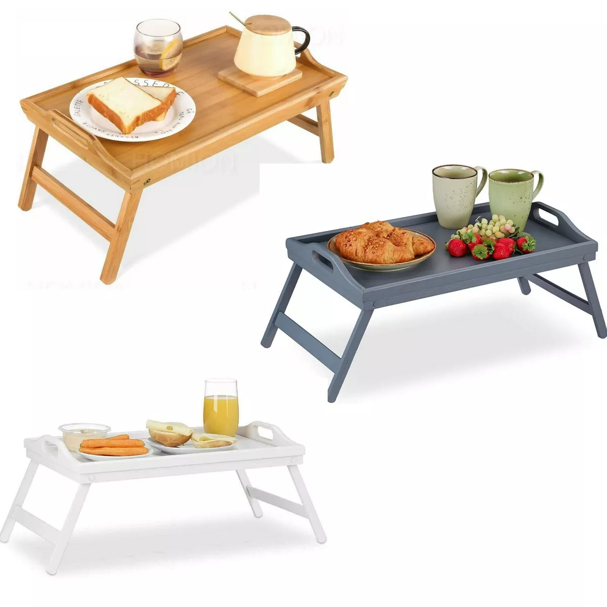 Wooden food trays with legs discount