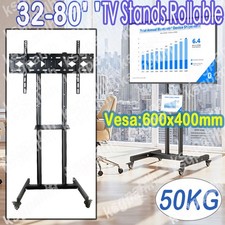NEW Ultra Heavy Duty Mobile 32-80'' TV Stand Rolling TV Cart Mount with Wheels