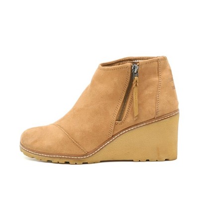 TOMS Damen Stiefeletten Keilabsatz Camel Komforteinlegesohle Stiefelette EU 41