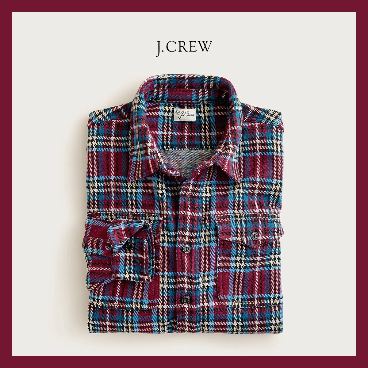 美品) visvim ボーダー柄 クルーネック Tシャツ ネイビー×レッド