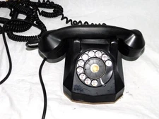 Vintage Black Monophone Rotary Dial Telephone Desk Phone Automatic Electric Co