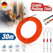 30m Nylon Einziehspirale Einziehdraht 4mm 3 F&uuml;hrungsfedern Kabelverlegung