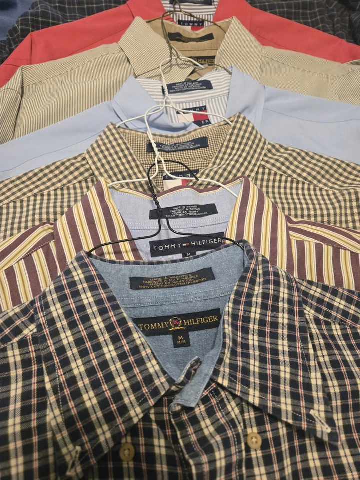 Tommy Hilfiger Botón Delantero Manga Larga Med Lote de 7 Múltiples Colores y Estilos Foto 2 de 4