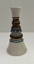 TONALA Mexican FOLK ART Pottery Candle Holder Candlestick Hand Painted 7.5”SALE