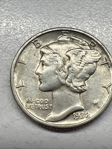 1938 AU MERCURY SILVER DIME Actual Coin Check My Store Out FREE SHIPPING