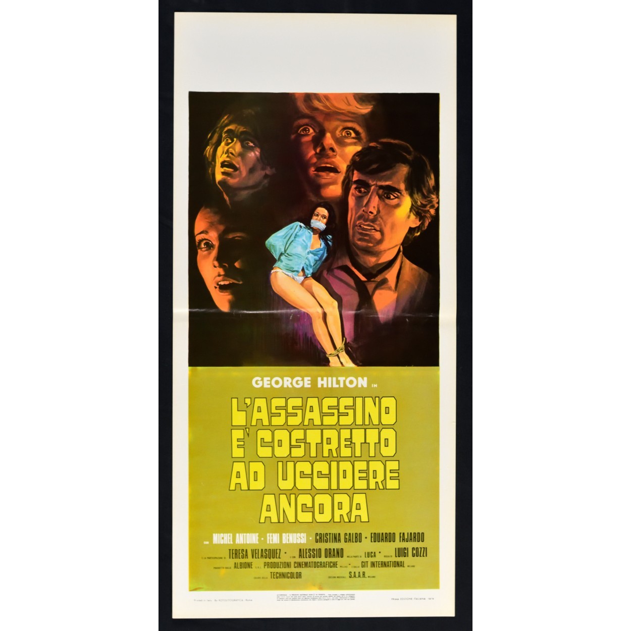 Locandina originale film L'assassino è costretto ad uccidere ancora (1975) - Regia di Luigi Cozzi