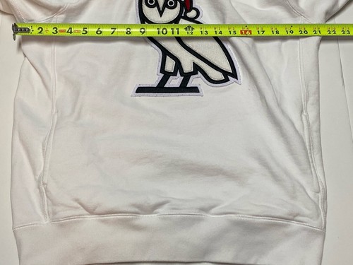 Men’s October's Very Own OVO Christmas Holiday Owl Logo White Hoodie Size Large - Picture 4 of 5