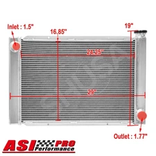 Universal 29" x 19" Aluminum Racing Radiator for Heavy Duty Chevrolet GM Chevy