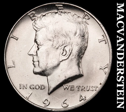 1964-D Silver Kennedy Half Dollar - Choice Gem Brilliant Unc  Lustrous  #G8034