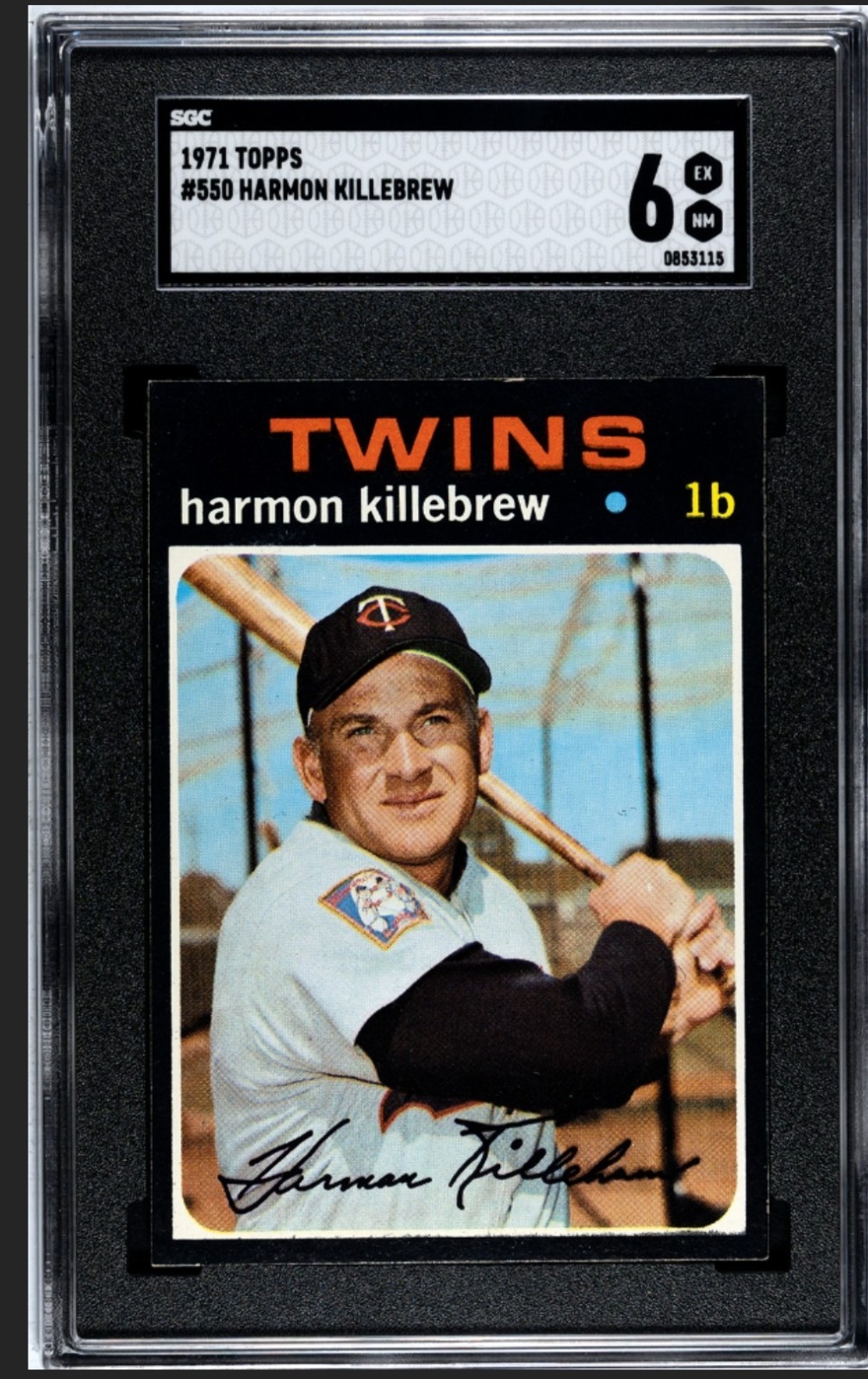 1971 Topps #550 Harmon Killebrew Twins SGC 6 EX-NM HOF
