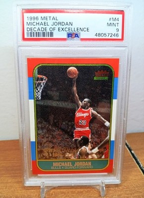 Fleer PSA 9 MICHAEL JORDAN Metal M4 Decade of Excellence 1986 