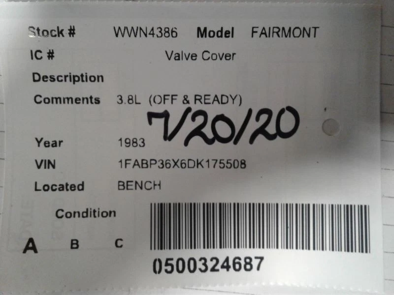 Cubierta de válvula Fairmont 1983 1274699 Foto 3 de 3