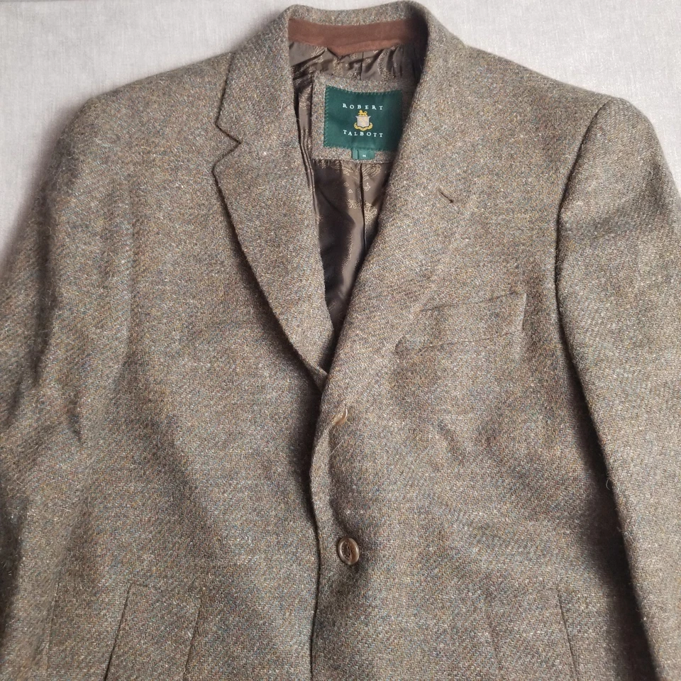 Robert Talbott Tweed Blazer Sport Coat Wool Three Button Double Vent Sz M - Image 2 of 4