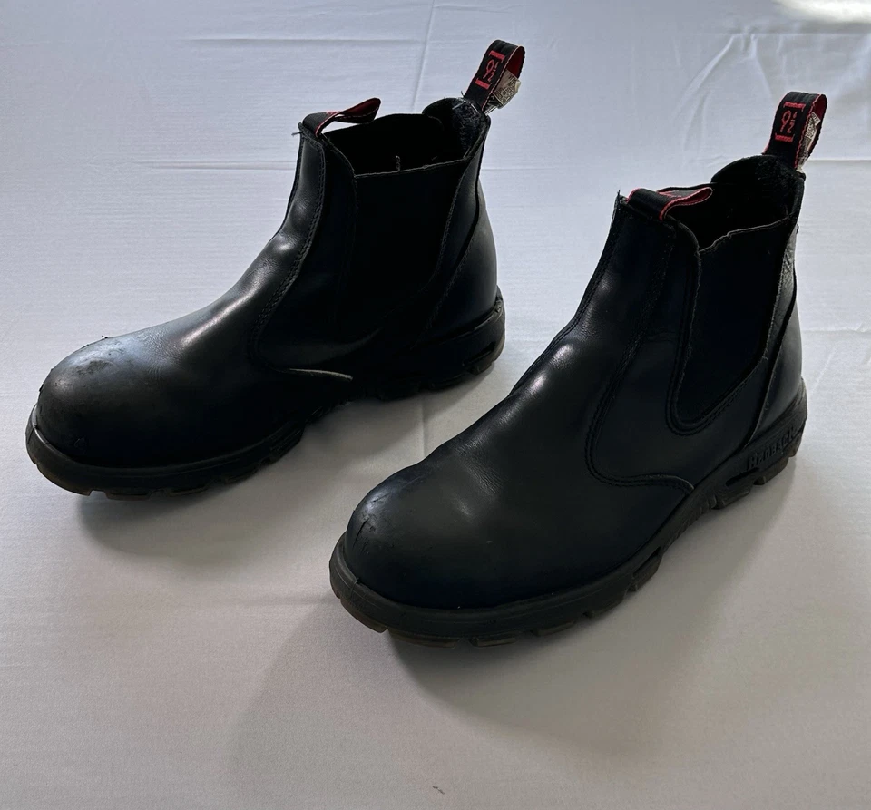 Redback Easy Escape Slip On Boots Black Leather Size 9.5 SteelToe - Image 3 of 4