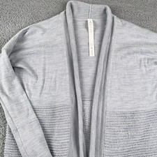 Lululemon Sweater Womens 2 Gray Sit in Lotus Wrap Cardigan Merino Wool Soft Cozy