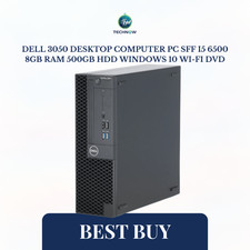 Dell 3050 Desktop Computer PC SFF I5 6500 8GB RAM 500GB HDD Windows 10 Wi-Fi DVD