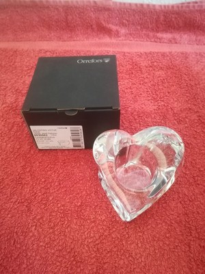Orrefors - Valentino Votive Clear - 68 mm - Teelichthalter in Herzform - mit OVP