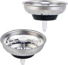 2 PCS Kitchen Sink Strainer and Stopper Combo Basket Replacement