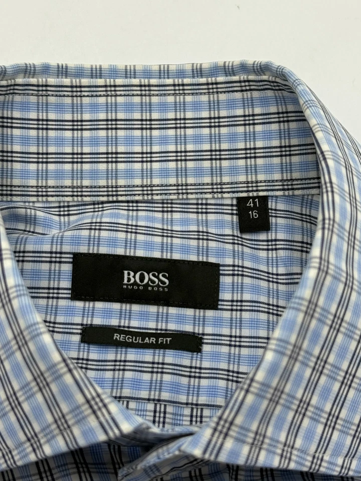 Hugo Boss Uomo Casual Gerald Regular Fit Camicia Formale Taglia 41 - 16 - Immagine 4 di 4