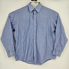 VTG Brooks Brothers Shirt Mens 17 Blue USA Long Sleeve Button Up Casual Cotton