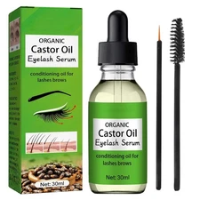 Castor Oil for Eyelashes and Eyebrows, Eyelash Serum, Strengthen... 